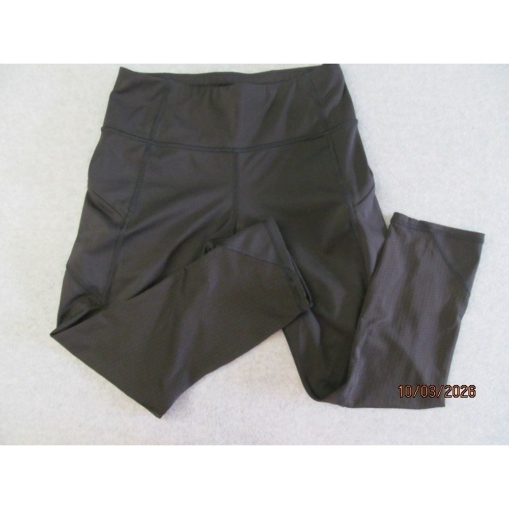 Athleta Mesh Contender Capri Leggings Womens XS Black High Rise Cropped Running